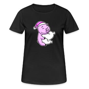 Pig Tired Sleeping Sleeping Girl - Women's Breathable T-Shirt - black - Front - AI Model Female 172 light (172cm)