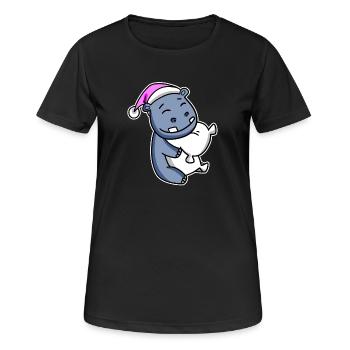 Hippopotamus Tired Sleeping Sleeping Girl - Women's Breathable T-Shirt - black - Front - AI Model Female 172 light (172cm)