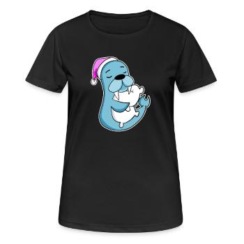 Sea Lion Tired Sleeping Sleeping Girl - Women's Breathable T-Shirt - black - Front - AI Model Female 172 light (172cm)