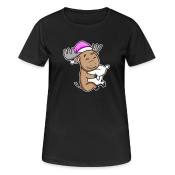 Moose Tired Sleeping Sleeping Girl - Women's Breathable T-Shirt - black - Front - AI Model Female 172 light (172cm)