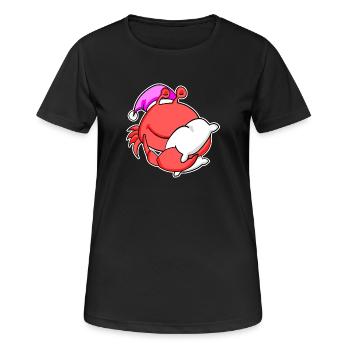 Crab Tired Sleeping Out Sleeping Girl - Women's Breathable T-Shirt - black - Front - AI Model Female 172 light (172cm)