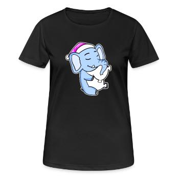 Elephant Tired Sleeping Sleeping Girl - Women's Breathable T-Shirt - black - Front - AI Model Female 172 light (172cm)