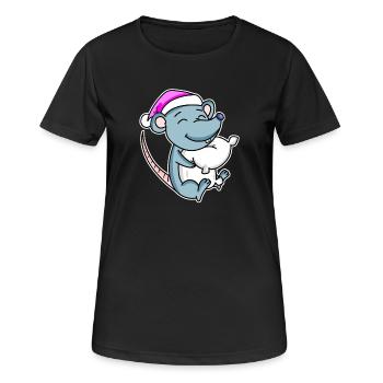 Mouse Tired Sleeping Sleep Girl - Women's Breathable T-Shirt - black - Front - AI Model Female 172 light (172cm)