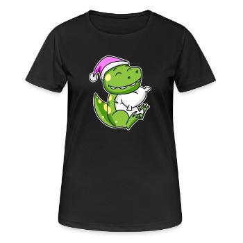 Dinosaur Tired Sleeping Sleeping Girl - Women's Breathable T-Shirt - black - Front - AI Model Female 172 light (172cm)