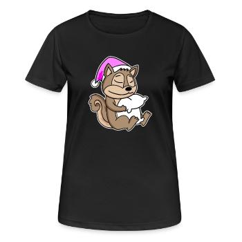 Squirrel Tired Sleeping Sleeping Girl - Women's Breathable T-Shirt - black - Front - AI Model Female 172 light (172cm)