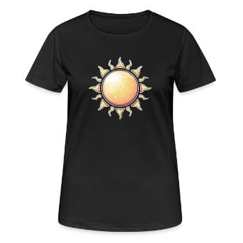 Rayonnant Sunburst Nature Design - T-shirt respirant Femme - noir - Devant - AI Model Female 172 light (172cm)