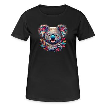 Koala - Frauen T-Shirt atmungsaktiv - Schwarz - Vorne - AI Model Female 172 light (172cm)