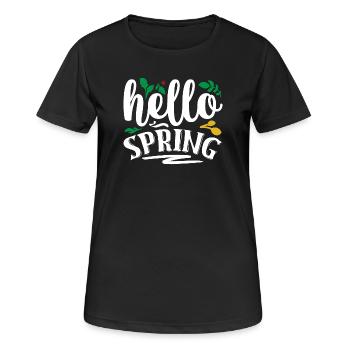 Bonjour le printemps - T-shirt respirant Femme - noir - Devant - AI Model Female 172 light (172cm)