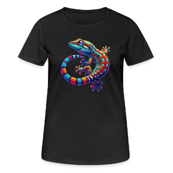 Gecko - T-shirt respirant Femme - noir - Devant - AI Model Female 172 light (172cm)