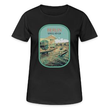 Moderne Architektur Berlin Illustration - Frauen T-Shirt atmungsaktiv - Schwarz - Vorne - AI Model Female 172 light (172cm)