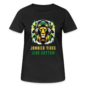 Jamaica lion reggae design - Women's Breathable T-Shirt - black - Front - AI Model Female 172 light (172cm)