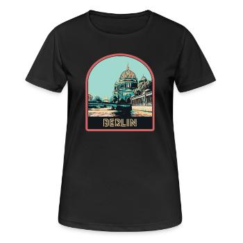 Illustration Historic Center of Berlin - Women's Breathable T-Shirt - black - Front - AI Model Female 172 light (172cm)
