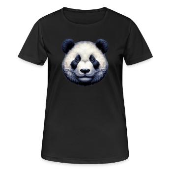 Panda - Frauen T-Shirt atmungsaktiv - Schwarz - Vorne - AI Model Female 172 light (172cm)
