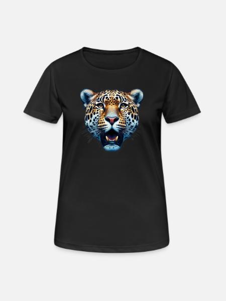Leopard - Frauen T-Shirt atmungsaktiv - Schwarz