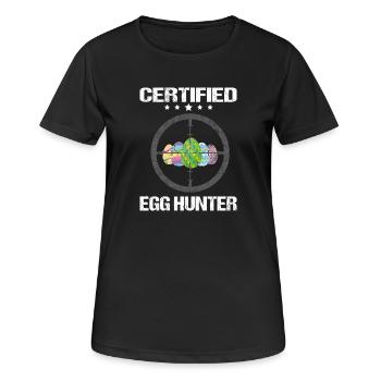 Certified Egg Hunter - Frauen T-Shirt atmungsaktiv - Schwarz - Vorne - AI Model Female 172 light (172cm)
