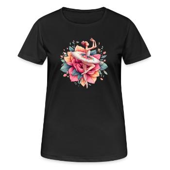 Balletttänzerin mit Tutu - Frauen T-Shirt atmungsaktiv - Schwarz - Vorne - AI Model Female 172 light (172cm)