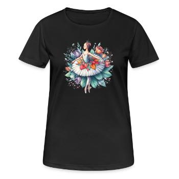 Balletttänzerin mit Tutu - Frauen T-Shirt atmungsaktiv - Schwarz - Vorne - AI Model Female 172 light (172cm)