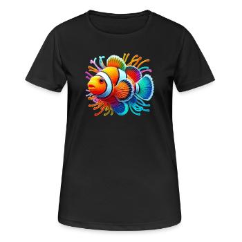 Poisson-clown - T-shirt respirant Femme - noir - Devant - AI Model Female 172 light (172cm)