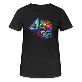 Caméléon - T-shirt respirant Femme - noir - Devant - AI Model Female 172 light (172cm)