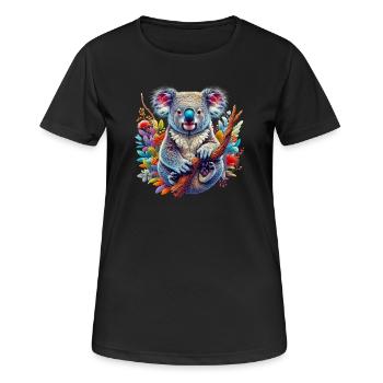 Koala - Frauen T-Shirt atmungsaktiv - Schwarz - Vorne - AI Model Female 172 light (172cm)