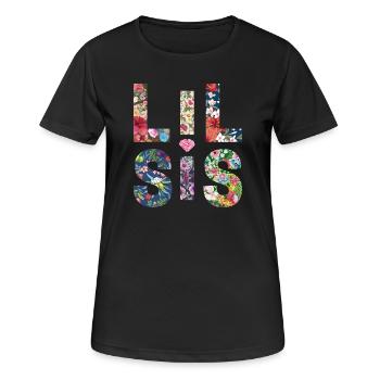 LIL SIS - Sister - Little Sister - Partner Look - Women's Breathable T-Shirt - black - Front - AI Model Female 172 light (172cm)