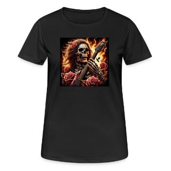 Heavy Metal en feu - T-shirt respirant Femme - noir - Devant - AI Model Female 172 light (172cm)