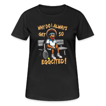 Tennis Shirt Why so excited Funny - Frauen T-Shirt atmungsaktiv - Schwarz - Vorne - AI Model Female 172 light (172cm)