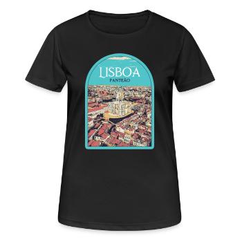 Quartier du Panthéon de Lisbonne, Portugal - T-shirt respirant Femme - noir - Devant - AI Model Female 172 light (172cm)