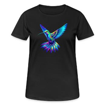 Kolibri - Frauen T-Shirt atmungsaktiv - Schwarz - Vorne - AI Model Female 172 light (172cm)