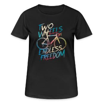 Unendliche Freiheit Fahrraddesign - Frauen T-Shirt atmungsaktiv - Schwarz - Vorne - AI Model Female 172 light (172cm)