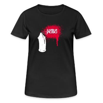 Street Art Sprayer Graffiti Spraydose Zeichnen - Frauen T-Shirt atmungsaktiv - Schwarz - Vorne - AI Model Female 172 light (172cm)