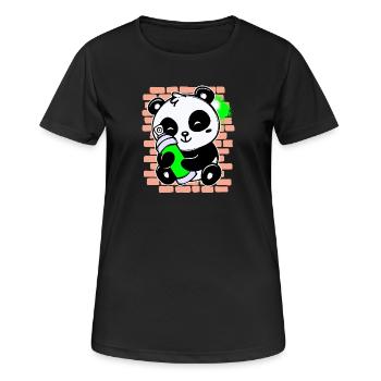 Panda pulvérisateur Graffiti bombe aérosol Street Art - T-shirt respirant Femme - noir - Devant - AI Model Female 172 light (172cm)