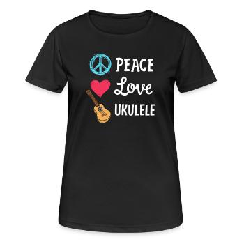 Ukulele Ukulele-Spieler - Frauen T-Shirt atmungsaktiv - Schwarz - Vorne - AI Model Female 172 light (172cm)