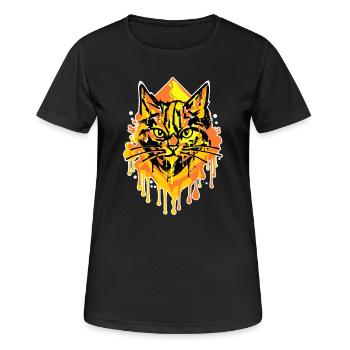 Graffiti Art, Street Art, Wildstyle, Chat - T-shirt respirant Femme - noir - Devant - AI Model Female 172 light (172cm)