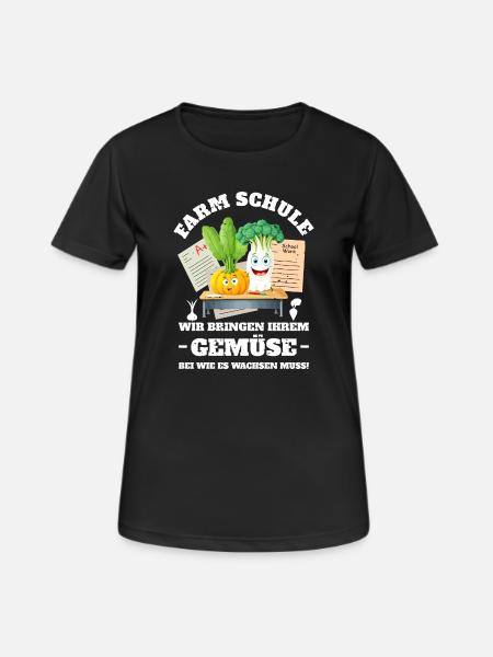 Farm Schule für Gemüse - Frauen T-Shirt atmungsaktiv - Schwarz