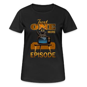 Chat à la télé - T-shirt respirant Femme - noir - Devant - AI Model Female 172 light (172cm)