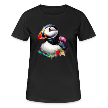 Macareux - T-shirt respirant Femme - noir - Devant - AI Model Female 172 light (172cm)