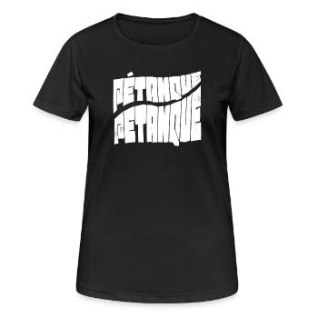 Boules de pétanque pour pétanque, pétanque et pétanque - T-shirt respirant Femme - noir - Devant - AI Model Female 172 light (172cm)