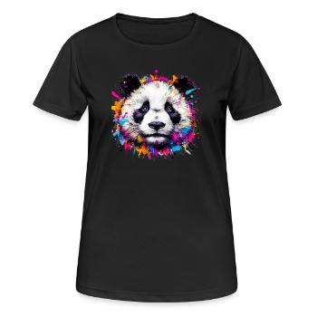 Panda - Frauen T-Shirt atmungsaktiv - Schwarz - Vorne - AI Model Female 172 light (172cm)