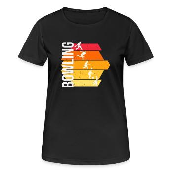 Bowling - Frauen T-Shirt atmungsaktiv - Schwarz - Vorne - AI Model Female 172 light (172cm)