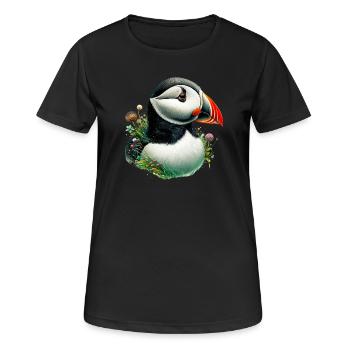 Macareux - T-shirt respirant Femme - noir - Devant - AI Model Female 172 light (172cm)