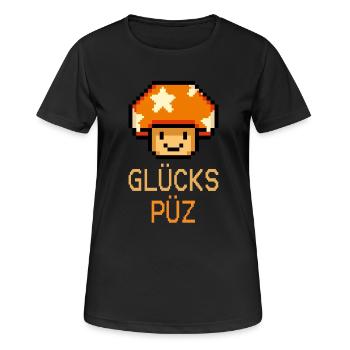 Glückspüz - Lucky Guy, Dialecte, Pixel - T-shirt respirant Femme - noir - Devant - AI Model Female 172 light (172cm)