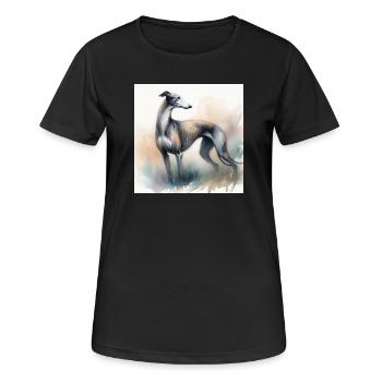 Aquarell Greyhound - Frauen T-Shirt atmungsaktiv - Schwarz - Vorne - AI Model Female 172 light (172cm)