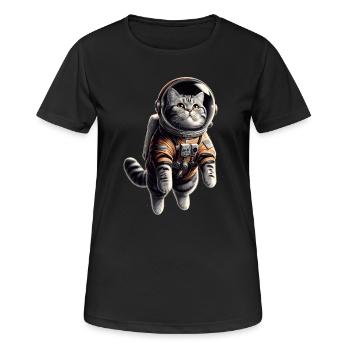 Astronaut BKH getigert Geschenk - Frauen T-Shirt atmungsaktiv - Schwarz - Vorne - AI Model Female 172 light (172cm)
