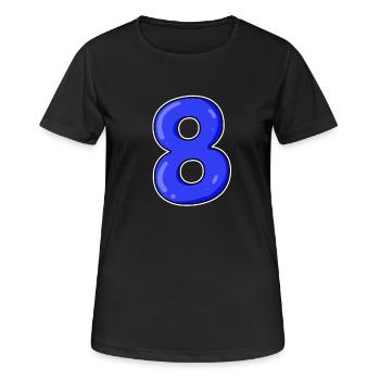 Zahl 8 Nummer Acht Motiv Blau - Frauen T-Shirt atmungsaktiv - Schwarz - Vorne - AI Model Female 172 light (172cm)