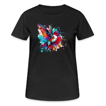 Kolibri - Frauen T-Shirt atmungsaktiv - Schwarz - Vorne - AI Model Female 172 light (172cm)