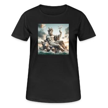 Poséidon - T-shirt respirant Femme - noir - Devant - AI Model Female 172 light (172cm)
