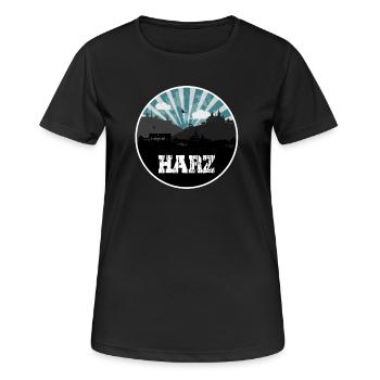 Résine bleu heure Skyline - T-shirt respirant Femme - noir - Devant - AI Model Female 172 light (172cm)