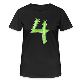 4 - Quatre Vert - T-shirt respirant Femme - noir - Devant - AI Model Female 172 light (172cm)