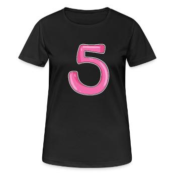 Five Number Number 5 - Women's Breathable T-Shirt - black - Front - AI Model Female 172 light (172cm)